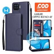 HP Case Flip Wallet Oppo Reno 4F Premium Leather Flip Wallet Case/Mobile Wallet Case