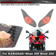 ซื้อ1แถม1! ForKAWASAKI Ninja 300 Ninja 250ไฟหน้ารถจักรยานยนต์สติกเกอร์รูปลอกไฟหน้าฟิล์มกันน้ำ大灯贴