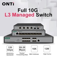 ONTi 8-Port 10G RJ45 L3 Managed Fiber Optical Network Switch | VLAN, DHCP, Port Mirroring, Web Manag