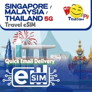 Happy Singapore/Malaysia/Thailand eSIM - 7-14 Days 5-10GB Unlimited Data Prepaid Travel eSIM (5G/4G)
