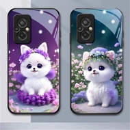 Cute oppo glass phone case F21pro F3 2017 F23 5G F17pro F19 F19S F11pro F5plus F5YOUTH F5 F7 F9 K1 R