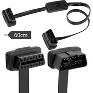 With Switch OBD2 Male to Female Extension Cord Extension Cord GPS Tracking Noodle Cord ELM327 obd Fl