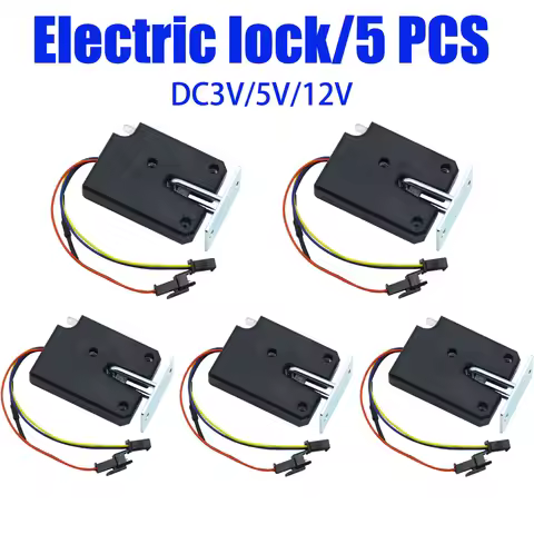 Small cabinet door lock DC3v5v12v mini plastic titanium wire electric control lock mail box electric