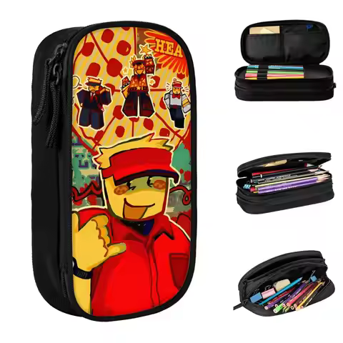 Pizza Elliot And Chance Forsaken Pencil Case Boy Girl Retro Pencil Box Graphic School Pencil Cases S