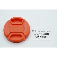 Lens Cap Pinch Color 43 mm Lenscap universal Lens Cap 43mm - Orange