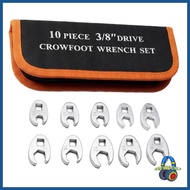 MOOMMY 10Pcs 10mm To 19mm Crowfoot Wrench Set 3 8Inch Drive Spanner With Storage Bag