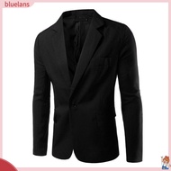   Men Blazer Single Button Turn-down Collar Formal Plus Size Suit Coat for Work
