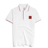 Áo Thun Polo Nam Cao Cấp Pique 1.0 Trắng In Icon Góc Ngực By Cotton