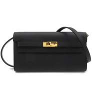 HERMES Kelly to go 單肩包皮夾 Epsom 皮革 Noir Black GHW 二手女式