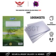 Writebest A4 Rigid Sheet Binding Cover A4 0.2MM - (100 Sheet) Transparent Paper