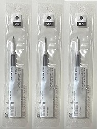 MUJI Refills Gel Ink Ballpoint Pen 0.5mm Black, 3 Packs (Japan Import)