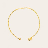 22K (916) Gold Twisted Rope Anklet with Heart Charm – Elegant Gold Jewelry