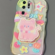 With Holder HUAWEI P30pro Phone Case Cute Cartoon Cat Silicone Casing P30 P40 P40pro HUAWEI Nova5T