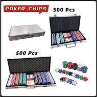 COD 200-500Pcs Set Casino Poker Chips Texas hold 'em Dedicated Game Playing Card Play Coins 扑克筹码