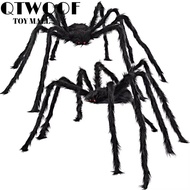 QTWOOF Halloween Giant Realistic Spider, Simulation Plush Decoration Large Black Spiders,  Soft Tric
