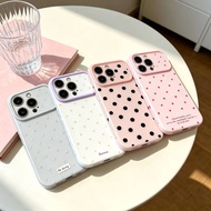 Pink Polka Dot Phone Case Heart Pattern On The Side Realme C75 C63 C55 C53 C35 C30 C25 C20 C11 E5 C7