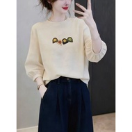 elgini T-shirt lengan panjang Kaos musim panas Cotton Apricot Spring Summer Autumn 2026 Lantern Slee
