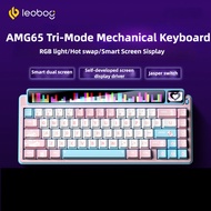 LEOBOG AMG65 Mechanical Keyboard TFT Screen Wireless 2.4g Bluetooth Three-mode Hot-swap E-sports Gam
