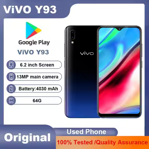VIVO Y93 Smartphone 4GB RAM 64GB ROM Octa core Android 8.1 6.2'' 13MP+2.0MP Camera Face ID cellphone