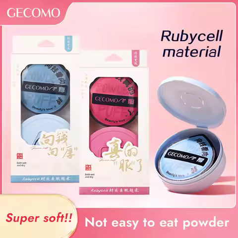 GECOMO Thickened Marshmallow Powder puff set, Dry And Wet Dual-use Water Drop-shaped Soft Sponge Mak