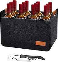 Osuter Bottle Basket, Bottle Bag, Bottle Bag Made of Felt, Bottle Bag for 12 x 1.5 Litre Bottles, Bo