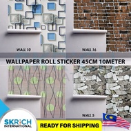 45cm*10m 2D Wallpaper Roll Self Adhesive Waterproof Wall Decor