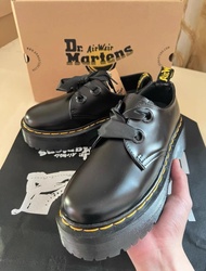 🐻‍❄️暑假開學送Dr鞋油 Dr.Martens Holly 馬丁博士 1461 Quad 厚底鞋 絲帶 光面雙孔皮鞋 黑色