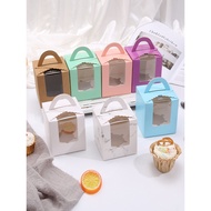 Transparent Transparent 1 Cupcake Box Portable Cupcake Box Baking Dessert Packaging Box Muffin Singl