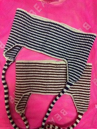 NANA feel既橫間冷帽 頭巾 毛線流蘇包耳帽 / 藍白間 / 紅白間 顯頭細 平玩之選 /  Vivienne Westwood / 動漫 / 漫畫 / 復古 / vintage