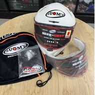 CLEARANCE - SUOMY SR-GP FULLFACE HELMET - PLAIN PEARL WHITE COME WITH DARK VISOR