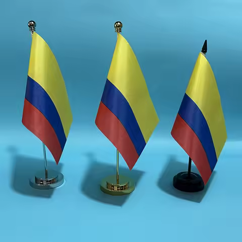 SKY FLAG Office Desk Flag Of Colombia flag 14x21cm polyester Colombia National flag Desk Ornaments F
