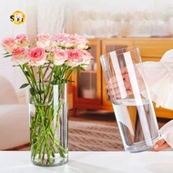 Acrylic Vase Transparent Stripe Cylinder Rectangle Flower Arrangement Antifragile Plastic