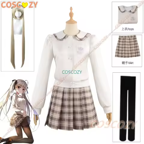 Anime Yosuga no Sora Kasugano Sora Cosplay Costume Sweet Lolita JK Uniform Shirt Skirt Set School Gi