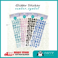 Number & Symbol Glitter Sticker