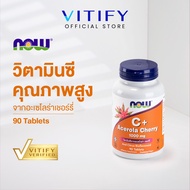 Now Foods Vitamin C Plus 1000 mg Acerola Cherry. 90 Tablets. วิตามินซี 1000 มก.