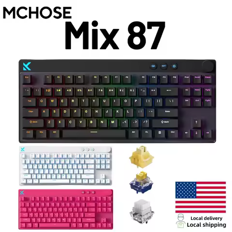 Mchose Mix87 Magnetic Swtich Keyboard Wired Gaming Keyboard 8K+256K Esport 0.08ms Low Latency E-Spor