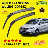 Wiper Frameless Wuling Cortez 1 Set Kiri dan Kanan / Wiper Mobil Wuling Cortez Tanpa Rangka Besi / W