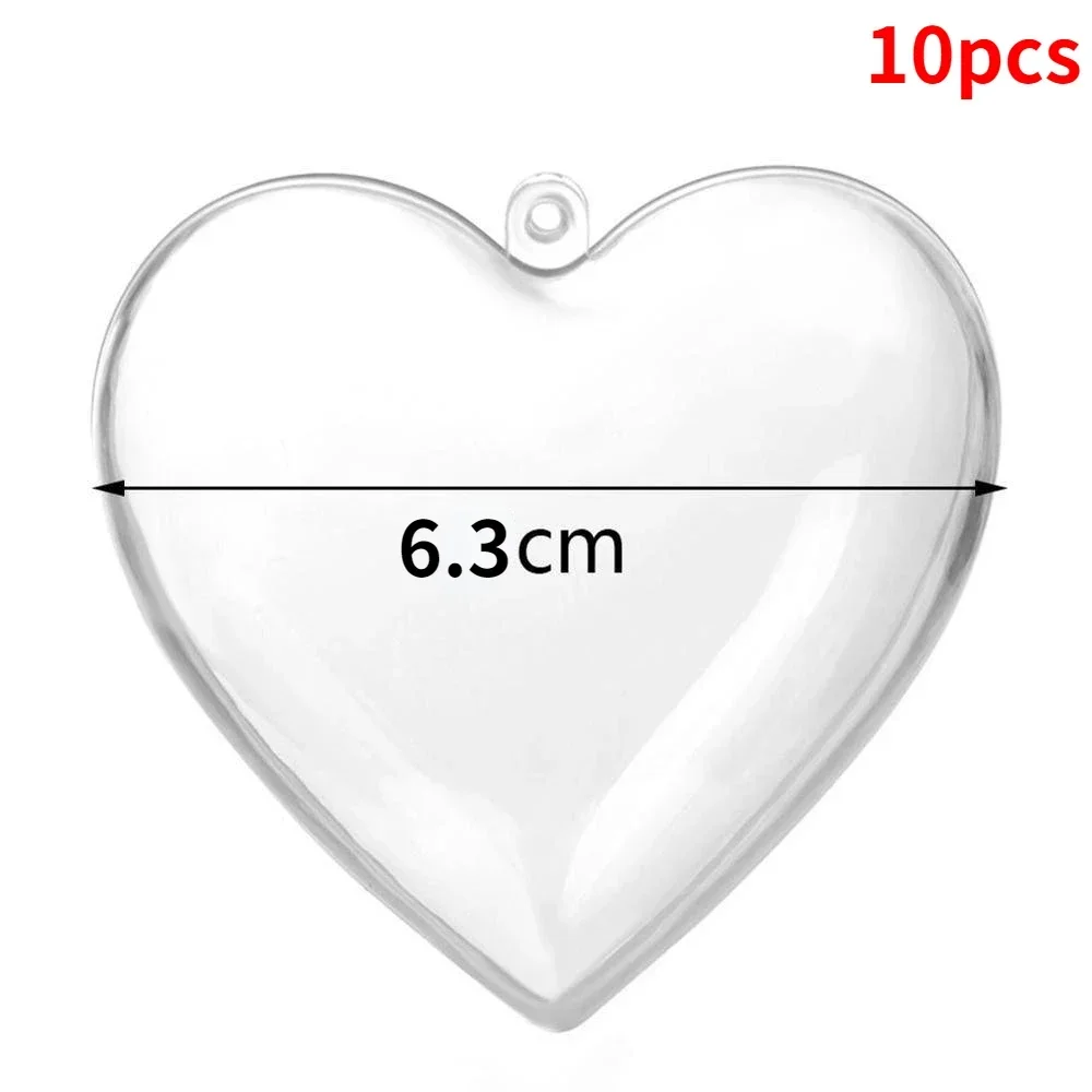10pcs Transparent Open Plastic Christmas Ornament Ball Clear Bauble for Xmas Party Kids Gift Present