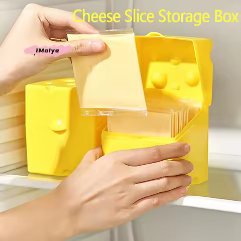 【M】Plastic Shredded Cheese Storage Container Cheese Shaped Kitchen Gadget Refrigerator Slice Cheese 