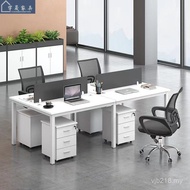 People Computer Desk Combination 6 Staff 2/Desk Chair Staff Position Furniture/Simple Steel Frame Ta