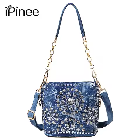 iPinee Y2K Women's Handbags Designer Bling Rhinestone Wedding Party Purses Small Shoulder Bags Eveni