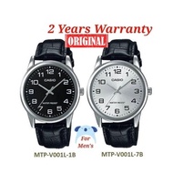 Original Casio Men Watches [2YEARS WARRANTY] MTP-V001L-7B MTP-V001L-1B Unisex Leather Analog Watches
