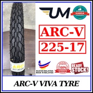 ARC-V VIVA FT123 TYRE 225-17 250-17 TUBED 17 INCH TIRE TAYAR ARC V BUNGA SOTONG SIME DUNLOP F20 ARCV