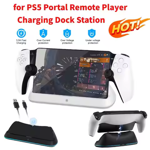 Charging Dock Station for PlayStation Portal 7 RGB Light Modes Console Charger Stand Holder Charger 