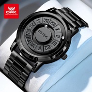 OPK นาฬิกาผู้ชายสแตนเลสสตีลนาฬิกาข้อมือควอทซ์กันน้ำ30เมตรไม่มีตัวชี้แม่เหล็กลูกปัดนาฬิกาสำหรับผู้ชาย