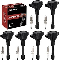 UF550 Ignition Coil Pack and Iridium Spark Plugs Set of 6 Compatible with Infiniti EX35 Q50 G25 FX35