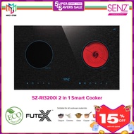 Senz SZ-RI3200i 2 in 1 Smart Induction & Ceramic Cooker Hob Dual Heating Zone 4000W Power Output SZ-