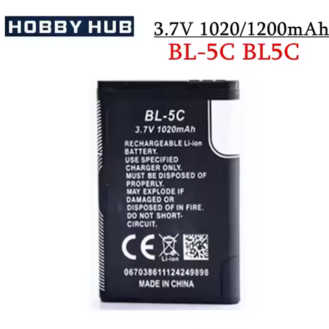 BL 5C BL5C BL-5C 3.7V Lithium Polymer Phone Battery For Nokia 1100 1110 1200 1208 1280 2600 2700 310