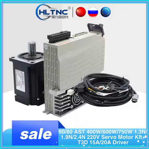 AC Servo Motor 0.4KW 0.6KW 0.75kw 1KW 220V 600W 800W 1.3N/1.9N/2.4N/3.8N Engine Matched T3D-L15A T3D