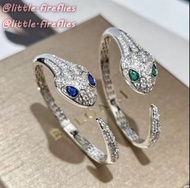 BVLGARI BV bracelet with blue and green diamonds, snake bracelet